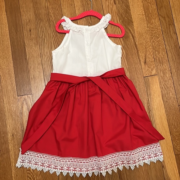 Southern Smocked Christmas Tree Dress SZ 4T - Picture 4 of 5